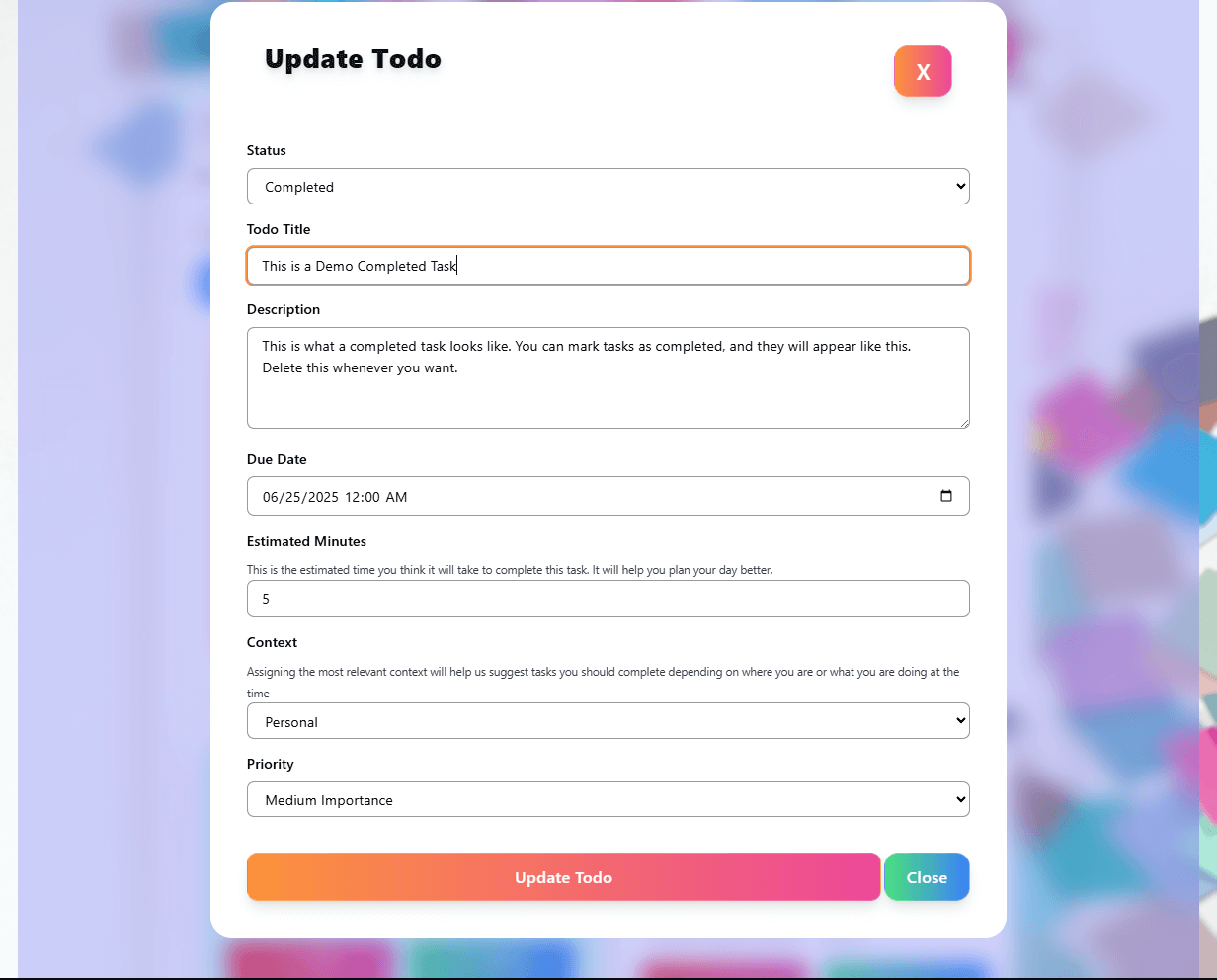 Herc ToDo interface