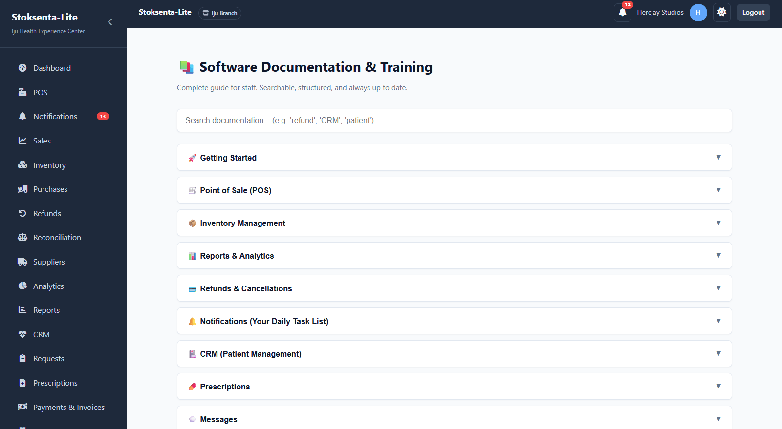 Built-in software documentation